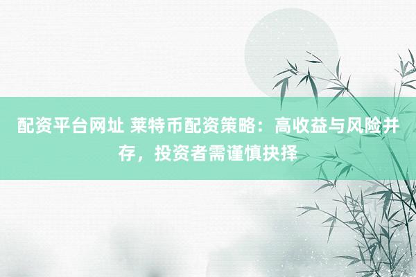 配资平台网址 莱特币配资策略：高收益与风险并存，投资者需谨慎抉择