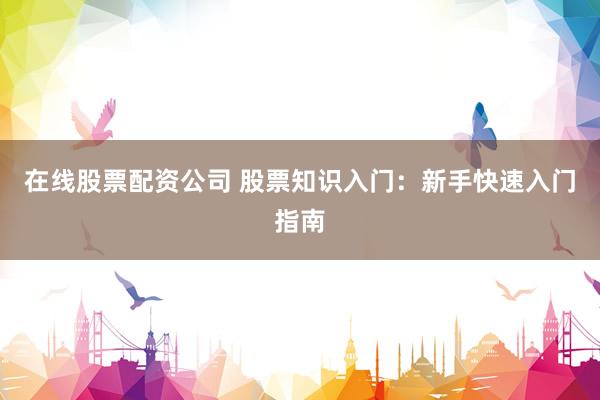在线股票配资公司 股票知识入门：新手快速入门指南
