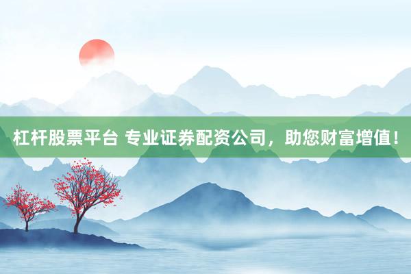 杠杆股票平台 专业证券配资公司，助您财富增值！