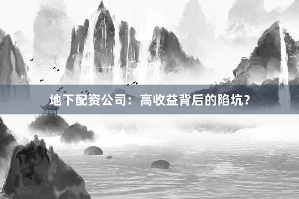 地下配资公司：高收益背后的陷坑？