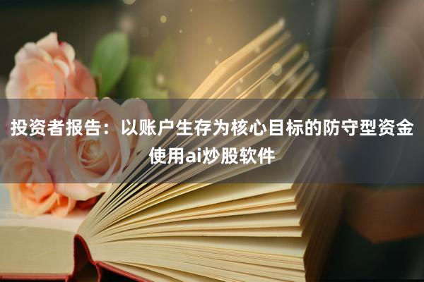 投资者报告:以账户生存为核心目标的防守型资金使用ai炒股软件