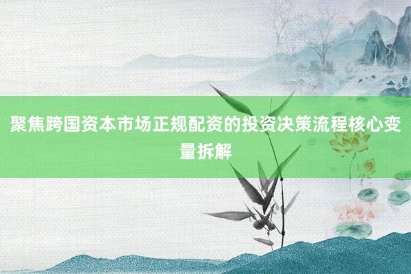 聚焦跨国资本市场正规配资的投资决策流程核心变量拆解