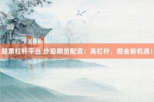 股票杠杆平台 炒股期货配资：高杠杆，掘金新机遇！