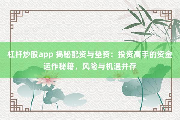杠杆炒股app 揭秘配资与垫资：投资高手的资金运作秘籍，风险与机遇并存