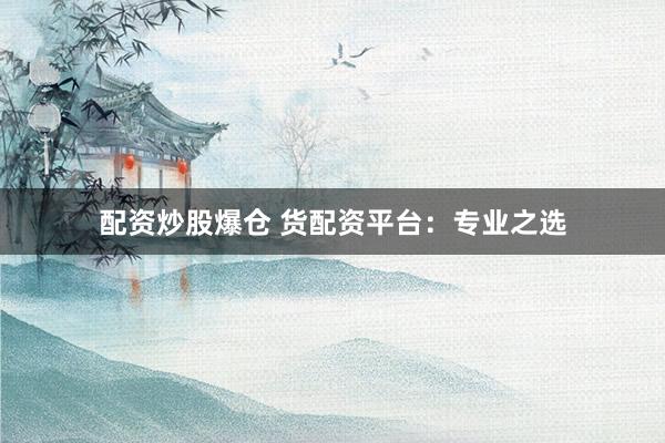 配资炒股爆仓 货配资平台：专业之选