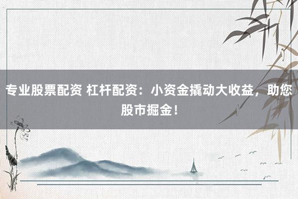 专业股票配资 杠杆配资：小资金撬动大收益，助您股市掘金！